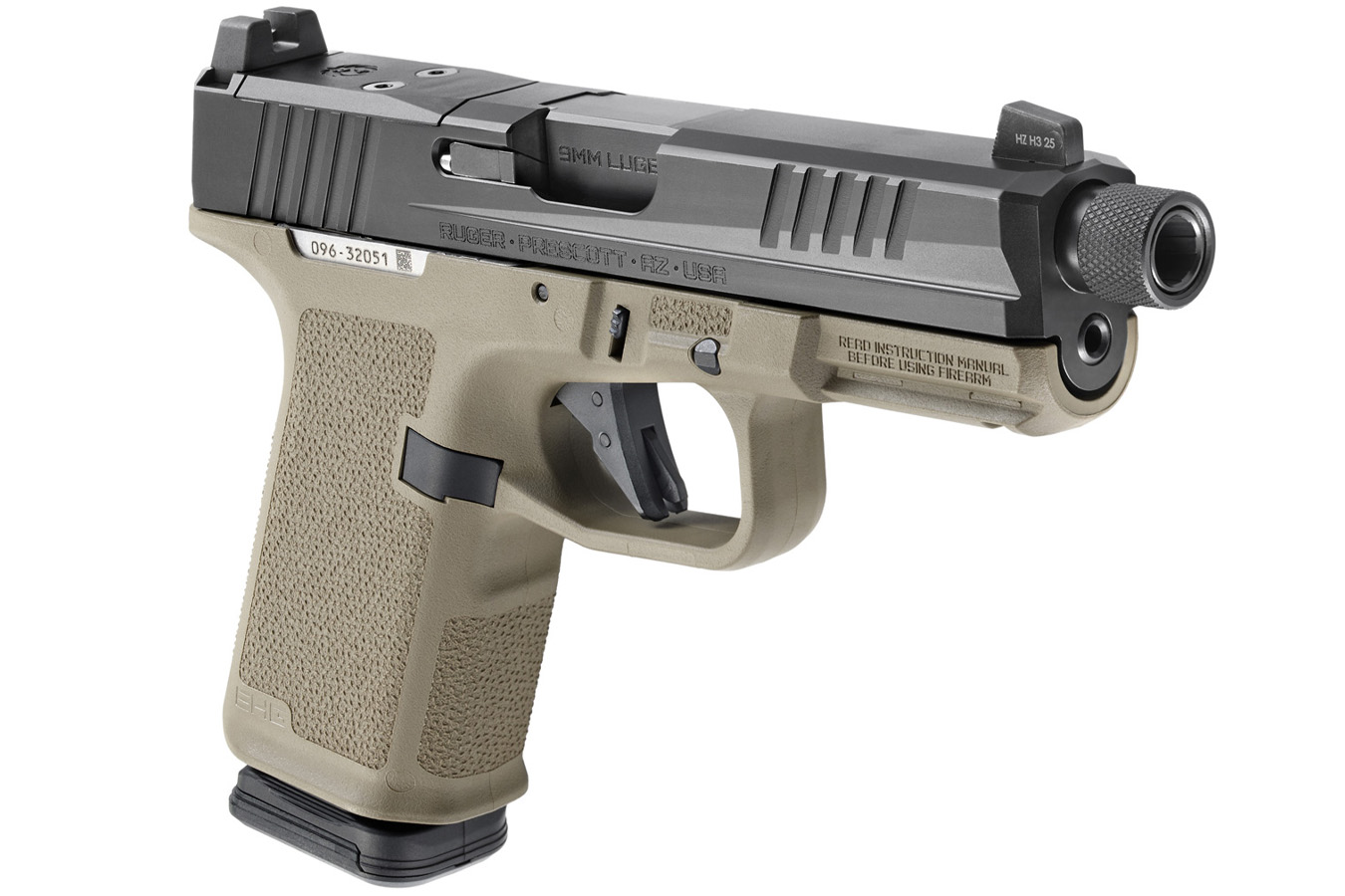RUGER RXM 9mm Pistol with FDE Magpul Frame and Threaded Barrel